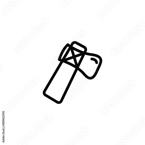 Bong Cannabis Pipe Smoking Device Simple Line Art.