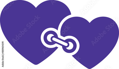Purple heart love vector icon for women's day Vector