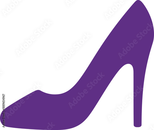Purple high heel shoe vector icon Vector