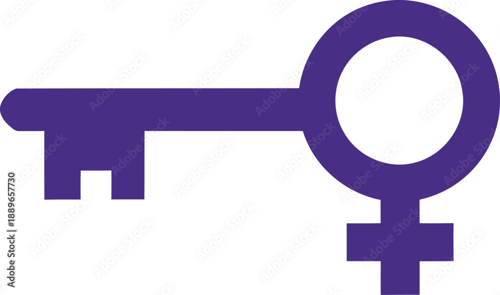 Fototapeta premium Purple key women's day vector icon Vector