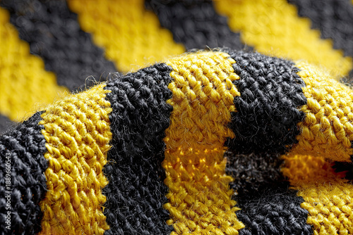 Yellow and black striped fabric texture as background
