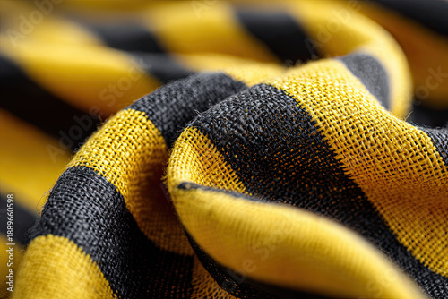 Yellow and black striped fabric texture as background
