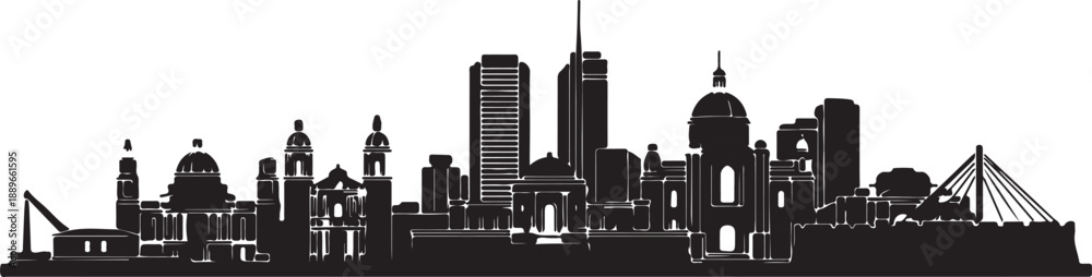 Obraz premium Johannesburg city skyline silhouette against a white background