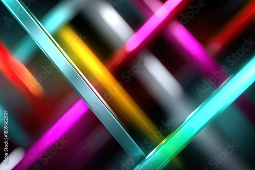 Abstract neon geometric grid creating a modern design
