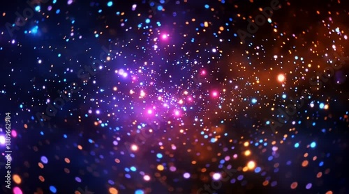 Abstract Space Bokeh Glitter Particles Background Nebula Texture