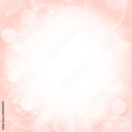 淡いピンクの光ボケ背景 正方形｜中央余白のある抽象グラデーション