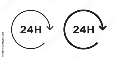 24 Hrs icon element for design projects