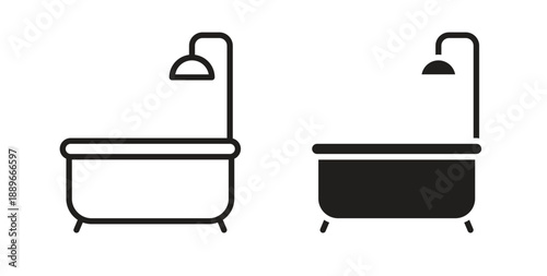 Bathroom icon element for design projects