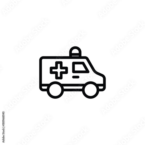 ambulance icon emergency vehicle symbol medical aid sign.
