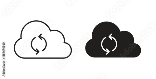 Cloud sync icon element for design projects