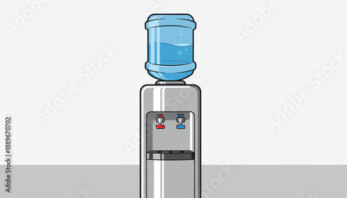 Water cooler dispenser with blue bottle vector illustration