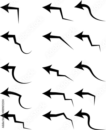  Arrow sign. Black long up arrow icon vector .Arrow icon set. Arrow. Cursor. Black  arrows icons .vector illustration . 