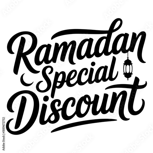Qualityful Ramadan Special Discount typography designs in silhouette vector style