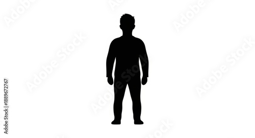Silhouette of a man standing against a white background.