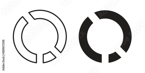 Donut chart icon element for design projects