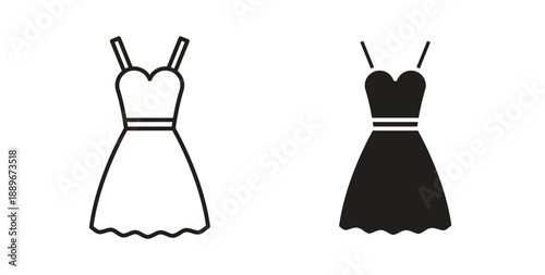 Dress icon element for design projects