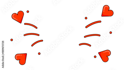 余白たっぷりのハート装飾フレーム｜愛情・いいね・メッセージ背景イラスト