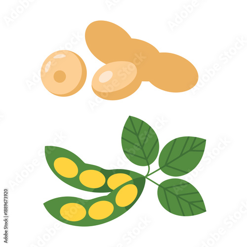 Peanuts and pea pods with leaves isolated on white background icon