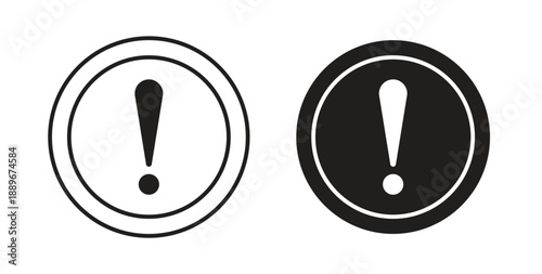 Exclamation button icon element for design projects