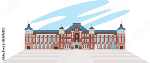 正面から見た東京駅のイメージイラスト