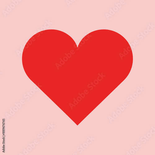 Red Heart Shape Symbol Illustration.