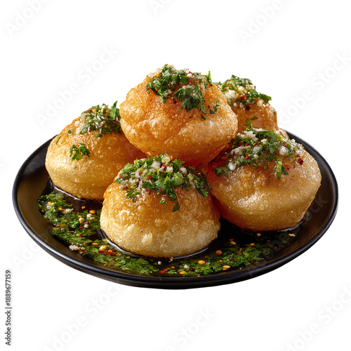 Golgappa pani puri, isolated on transparent background