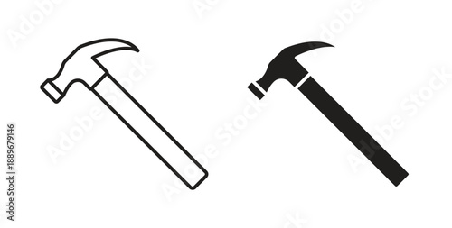 Hammer icon element for design projects