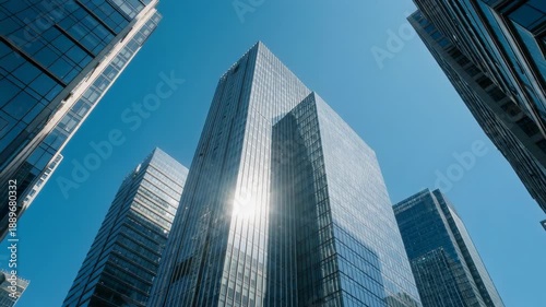 Wallpaper Mural Stunning Skyscrapers Glimmering in Bright Blue Sky Overhead Torontodigital.ca