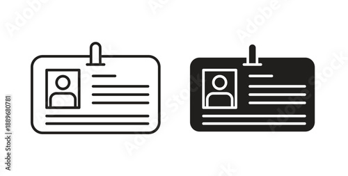 Identity card icon element for design projects