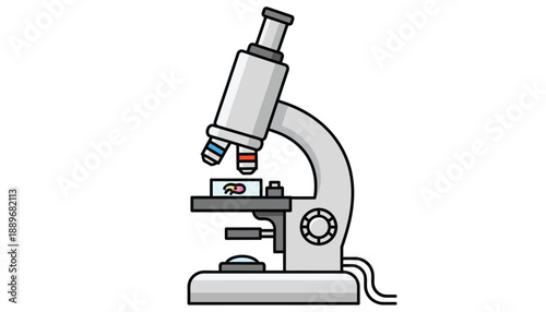 Laboratory microscope equipment for science and research in a medical or educational setting with optical lens