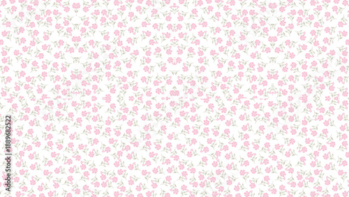 Obraz na płótnie Seamless pink ditsy floral pattern