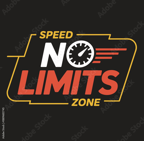 Speed No Limits Zone Sign with Speedometer 1