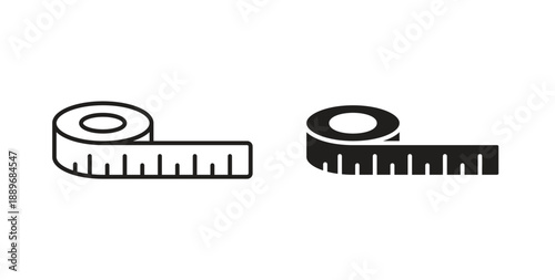 Meter tape icon element for design projects
