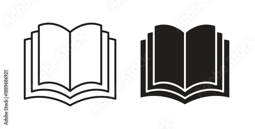 open book icon element for design projects