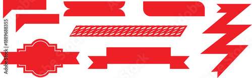 Free Download Collection of red metallic and flat graphic shapes and symbols - GFXLoad
