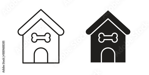 Pet house icon element for design projects