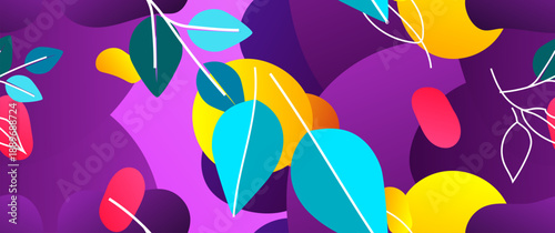 Bold Leaf Pattern. Tropical Leaf. Modern Motif. Jungle Print. Foliage Summer Seamless Pattern. Trending Vector Background. Artistic Botanical Surface. Abstract Plant. Bright Fashion. Contrast Drawing