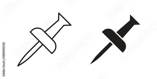 Push pin icon element for design projects