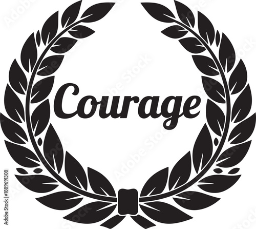 Courage laurel wreath vector illustration Vector