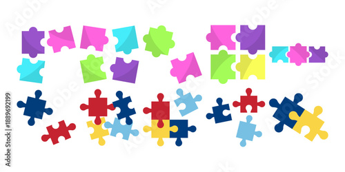 Toy Puzzle Game Flat Illustration
