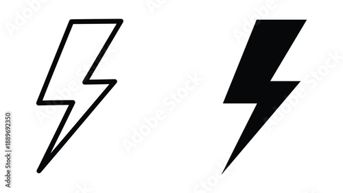 Lightning bolt icon set