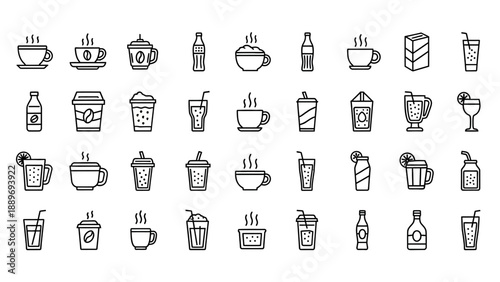 Collection of Beverage Icons and Illustrations.