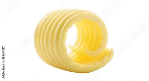 Creamy dairy butter swirl isolated on transparent background