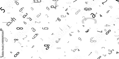 black letter pattern on white background. vector illustration for education design. seamless pattern letters random flying. alphabet book concept for grammar school. letter wallpaper.eps10.