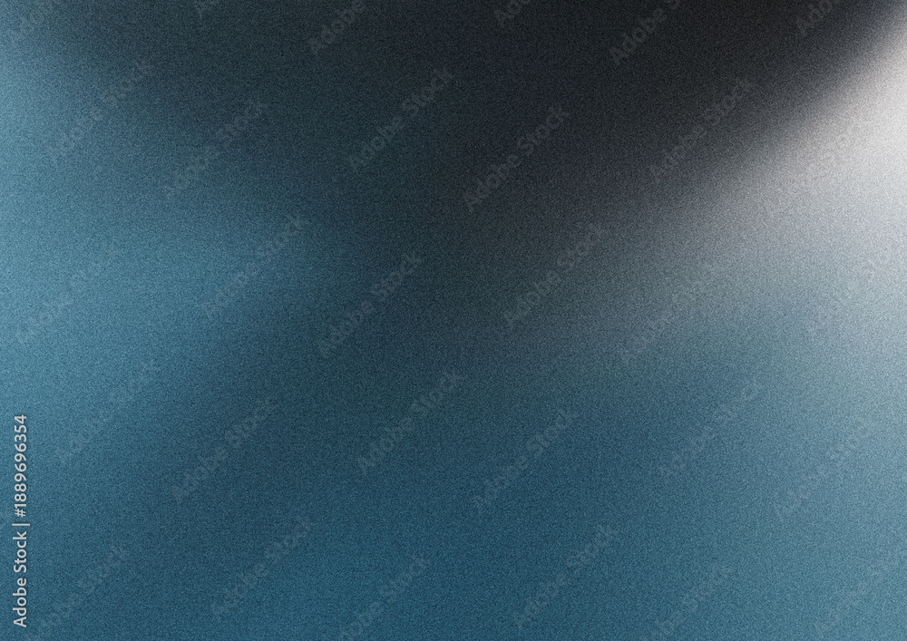 Fototapeta premium 光と影のある青系ノイズ入りグラデーション背景