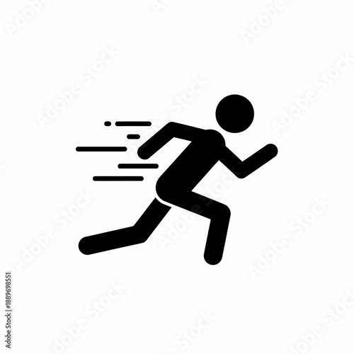 Running Person Silhouette in Motion.