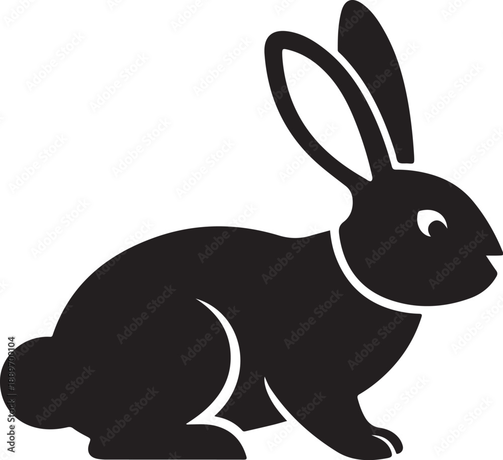Obraz premium Cute Rabbit Silhouette Vector Bundle