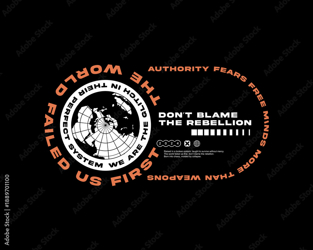 Fototapeta premium Modern Urban streetwear typography style Graphic tee design templates ideas