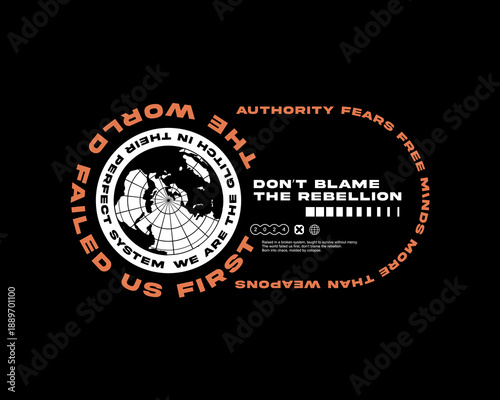 Modern Urban streetwear typography style Graphic tee design templates ideas