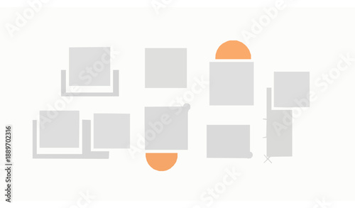 Modern digital photo collage vector illustration with frame placeholders